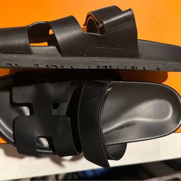 Hermes Black Chypre Sandals Size 40 - Picture 2 of 5